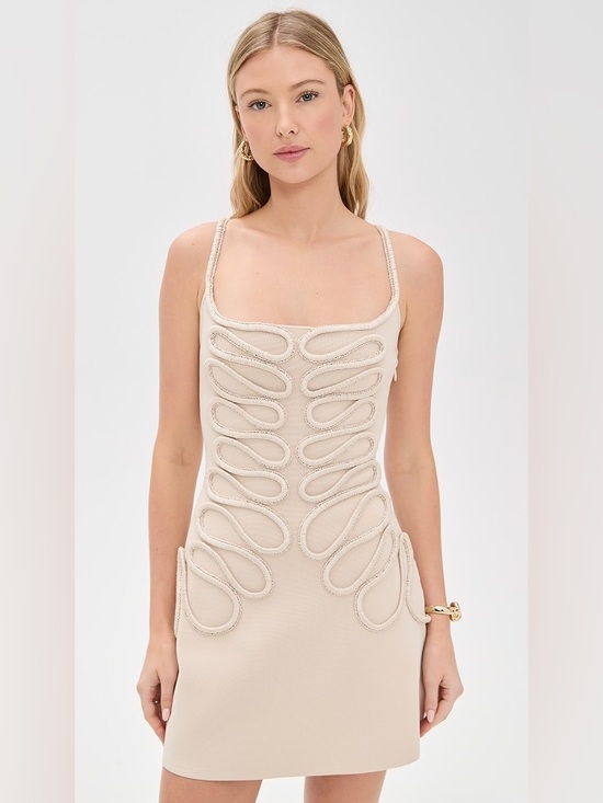 cult gaia Dresses & Skirts - Cult Gaia Aimee sculpted curved line mini dress in beach tan nude